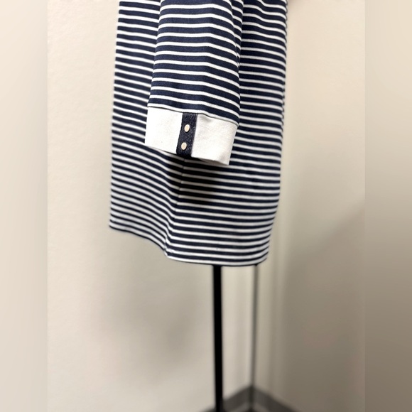 Allison Daley Navy and White Striped Top 3/4 sleeves  size Medium - Picture 4 of 6